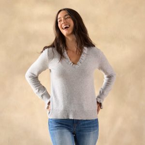 Gisella Cashmere Sweater - M, Silver Gray